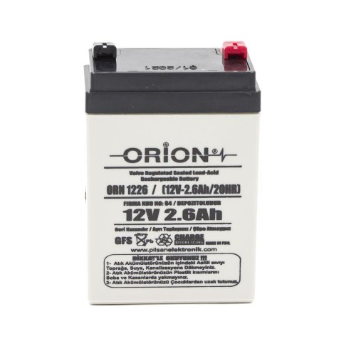 Orion 12V 2.6Ah Bakımsız Kuru Akü