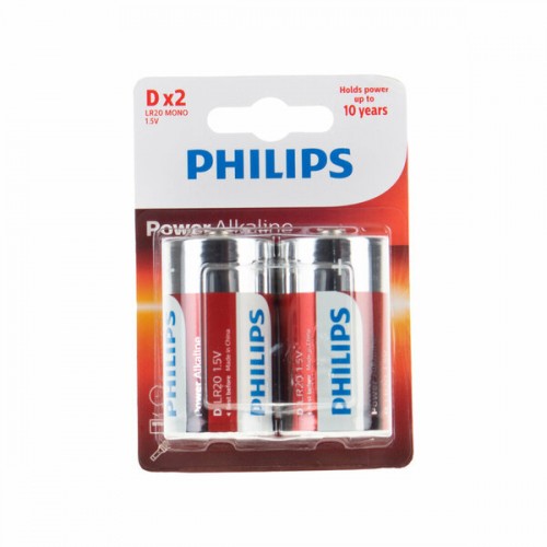 Philips Power Alkalin D Büyük Boy Pil 2'li Paket
