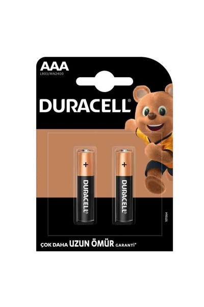 Duracell LR03/MN2400 Alkalin AAA İnce Kalem Pil 2'li Paket
