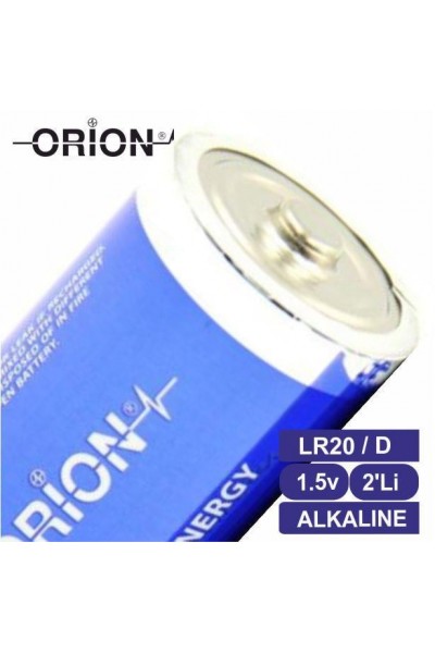 Orion LR20 D Büyük Boy Kalın Alkalin Pil - 2'li Shrink