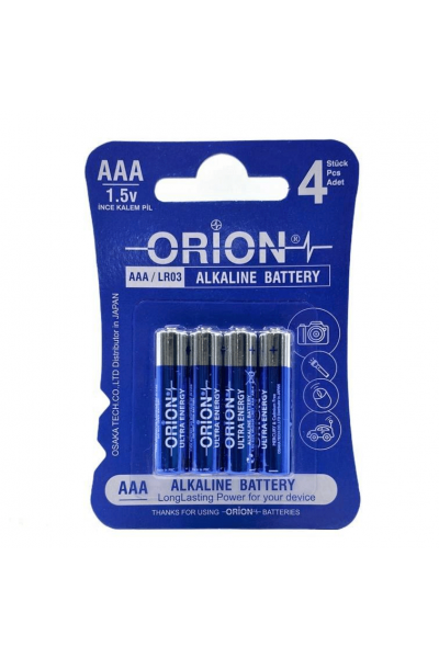 Orion LR3 AAA Alkalin İnce Kalem Pil 4'lü Paket