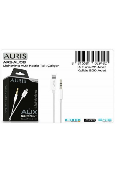 Auris Aux Kablo Lightning Tak Çalıştır ARS-AU08 9482