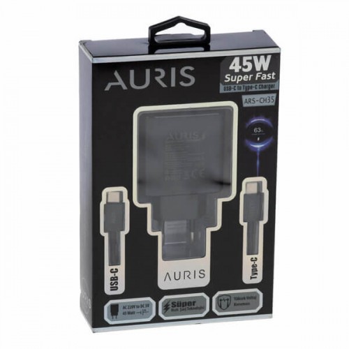 Auris Şarj Aleti Ev PD Type-C Turbo Fast 45W ARS-CH35 9253