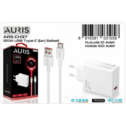 Auris Şarj Aleti Ev Type-C 120W USB ARS0615 CH37 1058