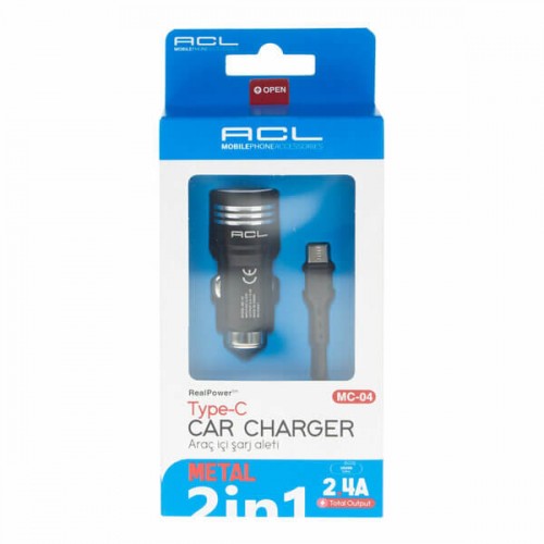 Acl Şarj Aleti Araç USB Type-C 2XUSB 1mt 2.4A MC-04 3457