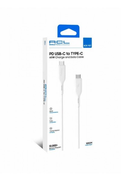 Acl Şarj Kablo PD USB Type-C - Type-C 60W 1mt ACK-107 4927