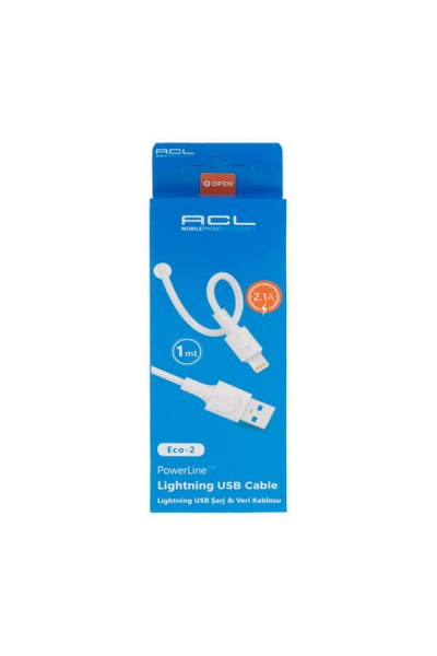 Acl Şarj Kablo USB Lightning 2.1A 1mt Eco-02 0319