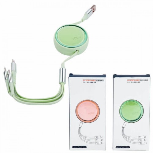 Arow Şarj Kablo Uzayabilen 3 Başlıklı M-639 6393