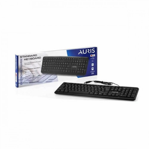 Auris Klavye Standart Q Usb Siyah Kablolu Ergononik Tasarım ARS-KB01 0204