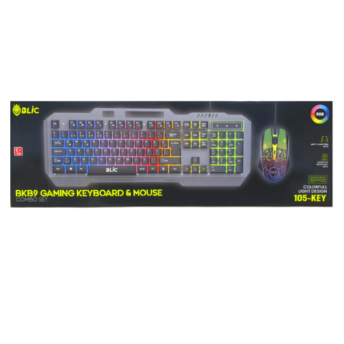 Blic Bkb-9 Rainbow Rgb Mekanik 105 Tuşlu Rgb Led Işıklı Kablolu Oyun Klavyesi Mouse
