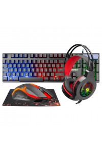Everest KMK-91 ECO Gökkuşağı Aydınlatmalı USB Gaming Combo 4 in 1 Set Oyun Klavye+Mouse+Pad+Kulaklık