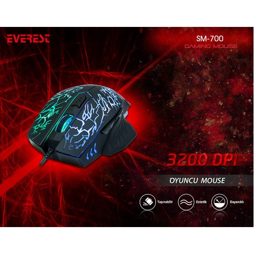 ELK-04286 - EVEREST SM-700 KABLOLU OYUN MOUSE