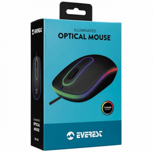 Everest Usb Kırmızı Işıklı Optik Mouse Kablolu SM-166 9304 9250