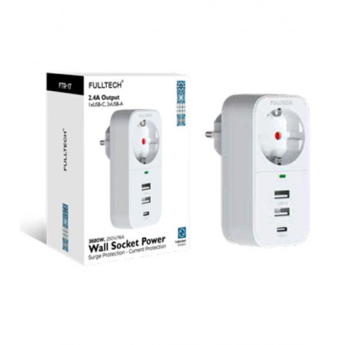 ELK-06423 - ACL FTR-17 USB C+A AKIM KORUMALI PRİZ