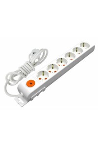 Mutlusan Ri-Tech Grup Priz Topraklı 6lı 1mt Anahtarlı (Ç.K.)-(001 175 620002 01 00) 7333