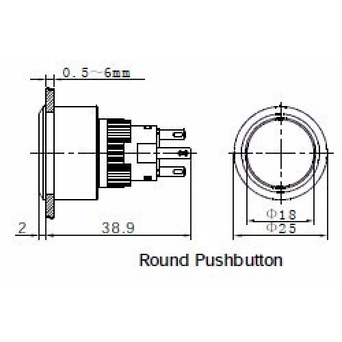 CD-AWY-11DZT 24V 22MM KALICI BUTON LEDLİ (POWER SİMGE) ON-OFF KIRMIZI