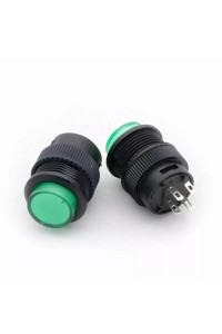 MR-180C 16MM KALICI BUTON 3V LEDLİ PLASTİK YEŞİL