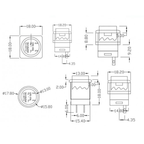 MR-180C 16MM KALICI BUTON 3V LEDLİ PLASTİK YEŞİL