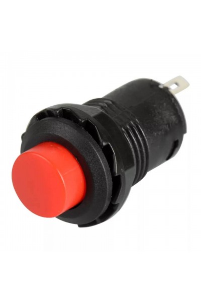 MR-185D KIRMIZI PUSH BUTON PLASTİK KALICILI 12MM 2 BACAKLI