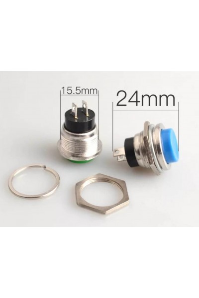 MR-180 16mm METAL KASA BASMALI BUTON SİYAH