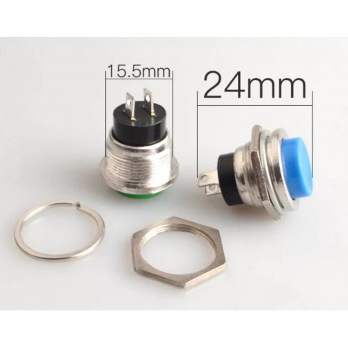 MR-180 16mm METAL KASA BASMALI BUTON SİYAH