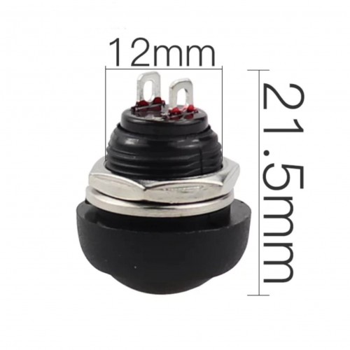 MR-184 12mm PUSH BUTON PLASTİK KIRMIZI ( PBS-33B )
