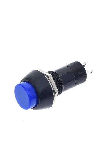 MR-186 12mm MAVİ KALMASIZ PUSH BUTON PLASTİK (PBS11B) YAYLI