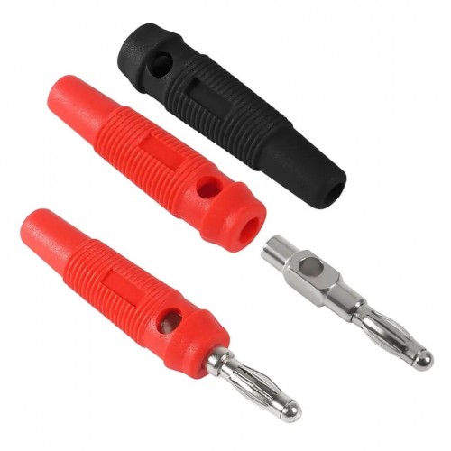 1 TAKIM 4MM BANAN JAK SİLİKONLU KIRMIZI SİYAH