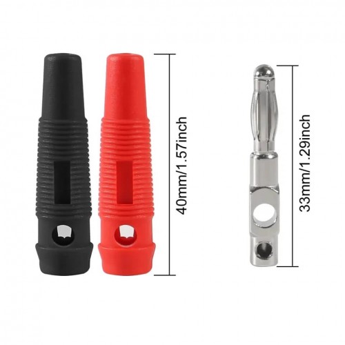 1 TAKIM 4MM BANAN JAK SİLİKONLU KIRMIZI SİYAH