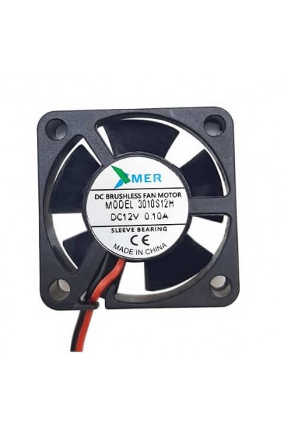 XMER 30X30X10MM 12V 0.10A 2P 3CM 12V 2 UÇLU FAN