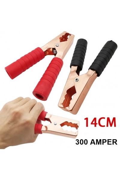 MR-245-C 1 TAKIM 14CM 300 AMPER AKÜ MAŞASI ( KIRMIZI+SİYAH )
