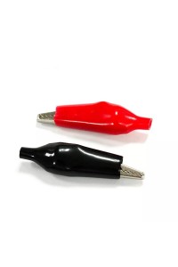 2 Adet KÜÇÜK BOY KABLOSUZ KROKODİL MAŞASI TİMSAH AĞZI 1 SET KIRMIZI-SİYAH 28mm