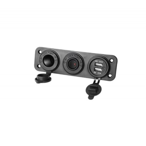 3 LÜ MARİN ÇAKMAKLIK USB ŞARJ SÖKETİ 12V ANAHTARLI PANEL