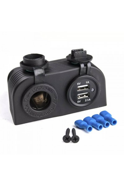 2 Lİ SU GEÇİRMEZ USB ÇAKMAK PANO ÜSTÜ KUTU TİP ŞARJ SÖKETİ 