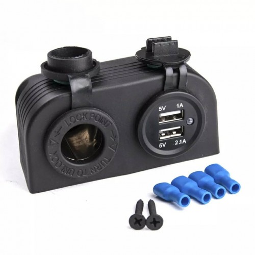 2 Lİ SU GEÇİRMEZ USB ÇAKMAK PANO ÜSTÜ KUTU TİP ŞARJ SÖKETİ 