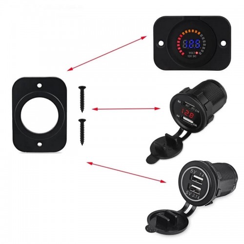 TEKLİ PANO TİP USB ve ÇAKMAKLIK İÇİN KULAKLI APARAT