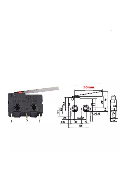 MR-164 MICRO SWITCH LEHİM BACAK UZUN PALETLİ