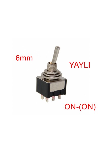MR-146 TOGGLE SWITCH ON-(ON) 6 BACAKLI (MTS-212) TEK TARAFA YAYLI