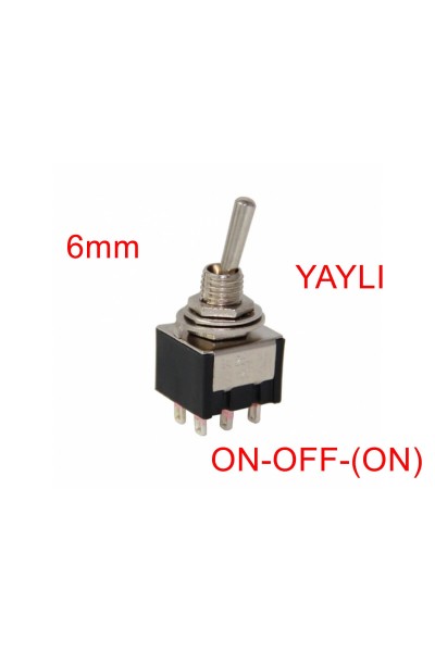 MR-147 TOGGLE SWITCH ON-OFF-(ON) 6 BACAKLI TEK TARAFA YAYLI (MTS-213)