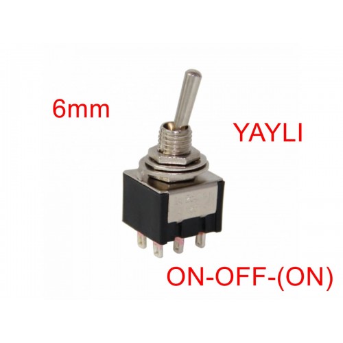MR-147 TOGGLE SWITCH ON-OFF-(ON) 6 BACAKLI TEK TARAFA YAYLI (MTS-213)