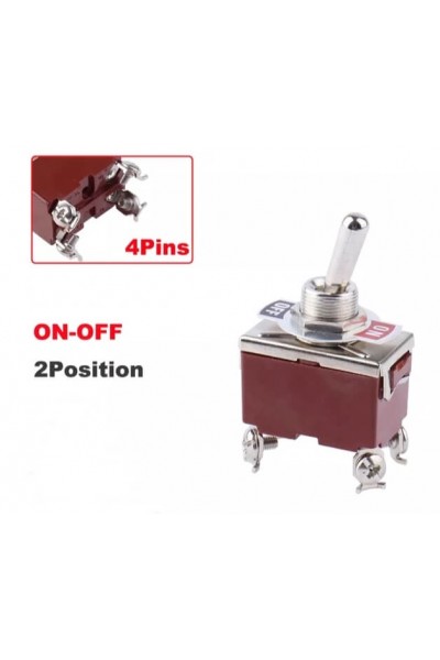 MR-156 12MM TOGGLE SWITCH BÜYÜK BOY ON-OFF 4 BACAKLI VİDALI
