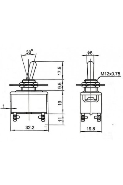 MR-156 12MM TOGGLE SWITCH BÜYÜK BOY ON-OFF 4 BACAKLI VİDALI