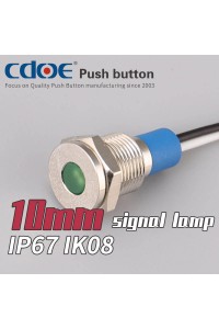 10mm KIRMIZI RENK METAL KABLOLU SU GEÇİRMEZ SİNYAL LAMBASI IP67 12V