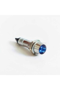 IC-225 SİNYAL LAMBASI 8 MM METAL LED LAMBA 12V MAVİ