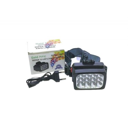 Gold Htc GHTC-1837 12 Ledli 2 Kademeli Şarjlı Kafa Feneri