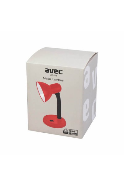 Avec Masa Lambası Kırmızı Tasarruflu Düğmeli AV-203 4481
