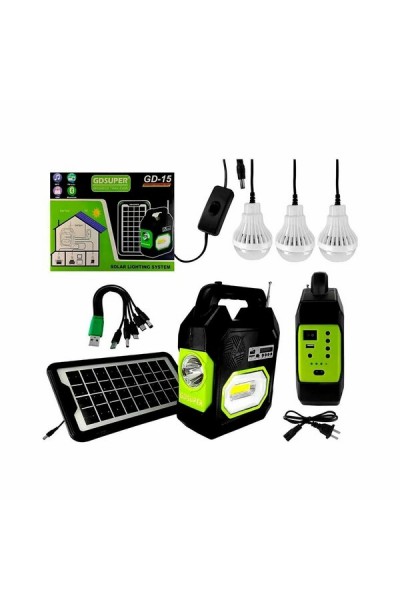 Gdsuper Aydınlatma Kiti Solar Radio Dijital GD-15 5270