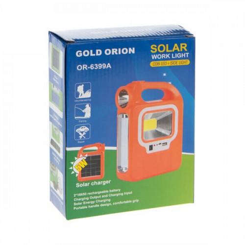 Gold Orion Solar Şarjlı Led Fener 5W Güneş Enerji Panelli OR-6399A 8436