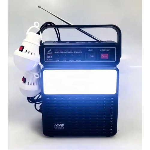 NNS-2730LS FM AM SW şarj edilebilir radyo bluetooth hoparlör USB SD TF Mp3 çalar Solar Aydınlatma Kiti