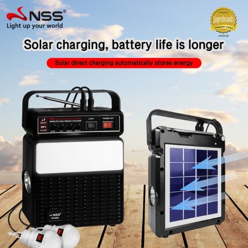 NNS-2730LS FM AM SW şarj edilebilir radyo bluetooth hoparlör USB SD TF Mp3 çalar Solar Aydınlatma Kiti
